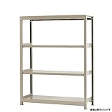 軽中量棚200kg 単体 幅120×奥行30×高さ150cm 4段 アイボリー 200kg/段