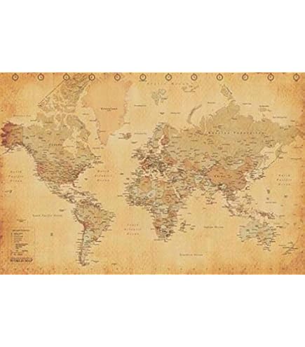 古い地図の額絵 Amazon.co.jp: 世界地図アンティークヴィンテージスタイル ポスター