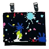 [ジュエリーショップエム] 移動ポケット 移動ポーチ クリップ ポケット ポーチ 子供用 男の子 女の子 シンプル 日本製 手作り モチーフ ブラック カラフル スプラッシュ インク ペンキ BK pok