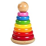 レインボータワー木製玩具レインボーStacking赤ちゃんと幼児のため