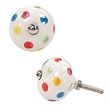 Nach pc-1008 pc-1008ceramicノブマルチカラーPolkadot。1.6インチ( 12piece )、、