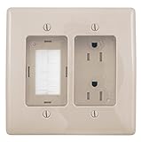 Bryant Electric RR1512LA 2-Gang Recessed TV Connection Outlet Plate with 15 Amp 125V Tamper-Resistan