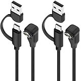 2in1 ガーミン用充電ケーブル USB-C/USB-A ガーミン充電器 (2本） 1m編み込み充電ケーブル for Fenix 8 7 7S 7X 6 6S 6X 5 5S Forerunner 245 945 Instinct 2 2S Vivoactive 4 4S 3 Vivosmart 5等など対応（ブラック）