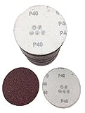 Mignon Lapin えらべる 17種類 マジック サンドペーパー ディスク サンダー 用 125mm 100枚 セット 穴なし (05 #40)