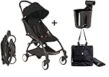 BabyZen YoYo Stroller - Black/Black + Babyzen Premium YoYo Travel Bag, Black + BabyZen YOYO Cup Hold