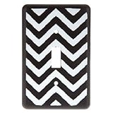 Black & White Chevron Single Wall Light Switch Cover [並行輸入品]