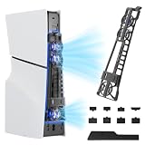 PS5 Pro/PS5 Slim対応冷却ファン 【自動温度検知・3段階風速調整・LEDライト搭載】 USBポート付き 多機能型 静音設計 高速冷却 放熱対策 ディスク/デジタル版対応 PS5 アクセサリー