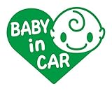 Sticker Shop Haru BABY ＩＮ CAR ステッカー ハート型 15cm グリーン