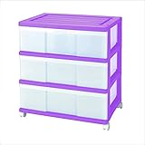 マックスジャパン ワイド3段収納ケース バイオレット