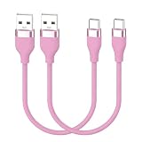 USB Type C ケーブル 0.5m 2本セット 短い SLEIJAOOE 絡まないケーブル シリコン素材採用 66W急速充電 USB-A to USB-C 高耐久 断線防止 USB2.0 データ転送 スマホ/タブレット/ゲーム機 等Type-C機器対応(ホワイト)