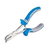 SPEEDWOX ロングリーチ 先曲ラジオペンチ ミニ プライヤー 45°縦曲がり 精密作業 手の届かない狭い所に最適 ヤットコ ロングサイズ 溝なし 先長 小型 軽量 バネ付 鍛造 車 バイク 設備