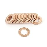 uxcell　パッキン カッパーワッシャー　10mm内径　18mm外径　1.5mm厚さ　フラット　リング　ガスケット　20個