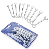 SZSL ミニスパナセット 極薄 10本組 両用ヘッド 片口スパナ 4mm/4.5mm/5mm/5.5mm/6mm/7mm/8mm/9mm/10mm/11mm 各種メンテナンス対応 収納袋付き 薄型 軽量 作業工具 DIY 家具組み立て 自動車修理