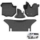 Cartist ハイエース 200系 標準ボディー専用 フロアマット 立体カーマット 3Dフロアマット HAICE 200 1型 2型 3型 4型 5型 6型 7型 8型 TRH KDH 2004年8月～現行 立体構造 防水マット 滑り防止 耐汚れ 耐磨耗性 TPE素材 カスタムパーツ 車種専用設計 取付簡単 保護パーツ カー用品 アクセサリー 一列目&二列目用 4PSCセット オフロードパターン