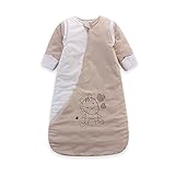 LAT(リー·アンド·タウン)ベビー スリーパー　寝袋　冬向け厚みアップ　防寒　着る布団　袖取り外しOK，Baby winter sleeping bag，Unisex，ほぼ6-18ヶ月，多機能 (カ