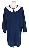 【授乳ワンピース】袖シフォン 授乳ワンピース /SDN71015 FREE(フリー) NAVY(ネイビー)