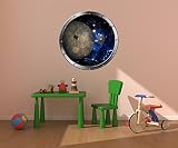 24 "舷窓インスタントOuter Space Ship Window View Planet Mercury # 1シルバー壁デカールステッカー子供部屋ホームアート飾りグラフィックMedium