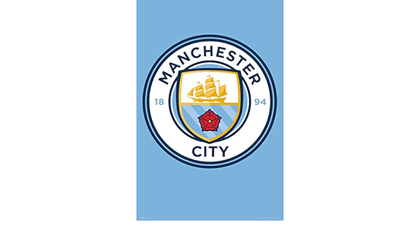 Amazon プレミアリーグマンチェスター シティ サッカー スポーツポスター 英語 Club Crest Size 24 X 36 Unframed アートワーク ポスター オンライン通販