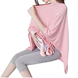 spinas トップス感覚で着られる 授乳ケープ マタニティトップス 授乳服 ドルマン ポンチョ ストール UV 冷房対策 モーダル 2色 (ピンク)