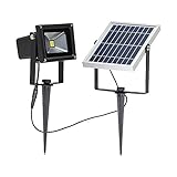led投光器 10w 20w ソーラーライト 屋外 作業灯 照明 6000k 3000k 昼白色 電球色 充電式 省エネ 防水 防犯用 壁掛け 庭先 (10W 電球色(3000K))