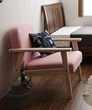 コンパクト 木肘ソファ (1人掛け) (ナチュラルピンク)