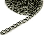 「T-E5」 2.2m 1.1m ×２本入 持ち手チェーン Ｅ ヒネリチェーン 幅５mm 線径1.2mm チェーンのみ 黒ニッケル