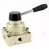 uxcell ハンドバルブ　ハンドル弁　HV-02 1/4 PT　3ポジション　4ウェイ　回転レバー　0.15-0.8MPa