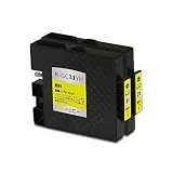 J-ECO製 GC31YH イエロー 顔料 お得な2本セット 増量 ISO14001、ISO9001、CE、SGS認証工場 リコー用 互換インクカートリッジ 残量表示 (GC31H GC31KH GC31CH GC31MH GC31YH)