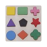 キッズ教育おもちゃ　木製ボード　ジオメトリマッチングプレート　脳ティーザーパズルおもちゃ　コグニティブ・ボード