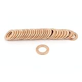 uxcell　パッキン カッパーワッシャー　10m内径　16mm外径　1.5mm厚さ　フラット　リング　ガスケット　50 個