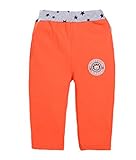 【SEBLES】 ベビー キッズ キュート 裏起毛 あったか スウェット パンツ 全21種 サイズ 80cm 90cm 100cm 110cm 120cm 130cm クロスセット (A：オレンジ,1