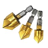 F Fityle ドリルビット　面取りカッター　13/16 / 19ミリメートル　3本入り　木工用　交換性　長持ち　電動工具