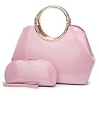 2017新ファッション漆皮女流れ亮面ハンドバッグ女史の花嫁を包んだカバンの定型バッグ (ピンク)