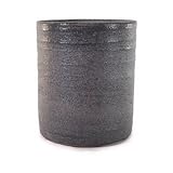 信楽焼 植木鉢 鉄イラボ切立 4号鉢 鉢幅12.5cm×高さ15cm 盆栽鉢 陶器鉢 盆栽妙