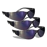 Rugged Blue Diablo Safety Glasses (Blue Mirror 3 Pair) by Rugged Blue