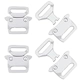 Feiangelバックル 4個 内径20mm シルバー サイドリリース ハンドクラフト パラコード ブレスレット クリップ サバイバル アクセサリー 金具 ワンタッチ