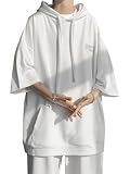 CLAZOLIY 夏服 パーカー メンズ 半袖 Tシャツ 柔らかい フード付き 薄手 プルオーバー ゆったり 大きいサイズ トレーナー カジ