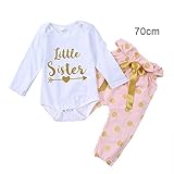 Refaxi 新生児幼児の赤ちゃん少女ロンパートップス+パンツ衣装1～3年ファッション秋の服衣類セット70cm