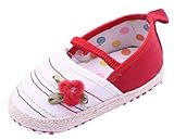 (ウォ２U)Woo2u ファースト シューズ ベビー 赤ちゃん シューズ キッズ スリッポン 女の子 スニーカー 花飾り レッド 12#