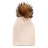 MIOIM® キッズ 帽子 ポンポン付き 防寒 暖かい ニット 編み込み 多色選択 無地 純色 厚手 ベビー