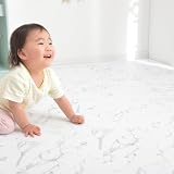 タンスのゲン ジョイントマット 大判59cm 厚み10mm 12畳用 64枚組 防音 保温性 床暖房対応 ノンホルムアルデヒド サイドパーツ付き 赤ちゃん プレイマット フロアマット 大理石調 マーブルホワイト 31800015【71835】