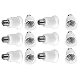 Glo-shine pack of 12 E17 to E26 Light Socket, Bulb Base Adapter Converter, Light Socket Adapter, Con