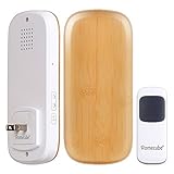 HomeCubeポータブルドアチャイムワイヤレスチャイム/ Over 1640 ft範囲58 / 2プッシュボタンwith 2プラグイン受信機4ボリュームレベルwith LEDインジケータ 1 Pus