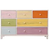 大川家具 天然木桐材カラフルチェスト 幅120引出3段ローチェスト SNJ-03210006-05 代引不可
