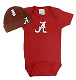 Future Tailgater アラバマ クリムゾンタイド ベビーカラー ワンジー フットボール 帽子セット (新生児)