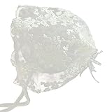 Refaxi 新生児の赤ちゃんの女の子レース花ロンパージャンプスーツキャップ写真プロ写真の衣装（ホワイトハット）