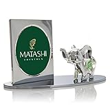 Silver Plated Picture Frame with Crystal Decorated Cartoon Elephant Figurine on a Base by Matashi by