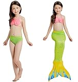 (コ-ランド) Co-land 女の子 水着 3点セット 人魚 ビギに セパレート スイムウエア コスチューム 子供服 プール リゾート 海辺 撮影 110 グリーン