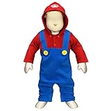 アスナロ（つなぎ・セットアップ） なりきりカバーオール ベビー スーパーマリオ 着ぐるみ ハロウィン80 マリオ