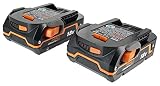 Ridgid純正OEM ac840085ツインパック1.5のAmp Hour 18 Vコンパクトリチウムイオン電源ツールバッテリーwith Onboard燃料ゲージandフラットStandingベース
